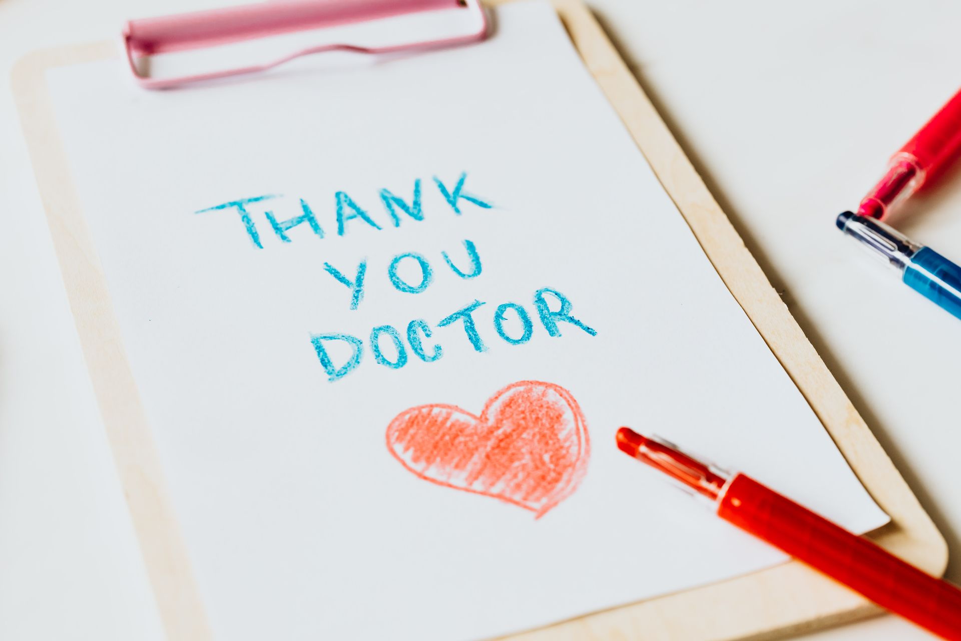 Drawing of a Heart with the text Thank you Doctor