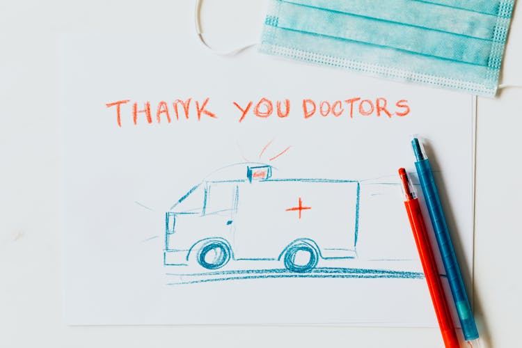 Drawing With The Text Thank You Doctors