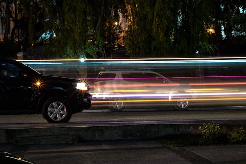 Free Time-Lapse Photo of Cars on Road Stock Photo