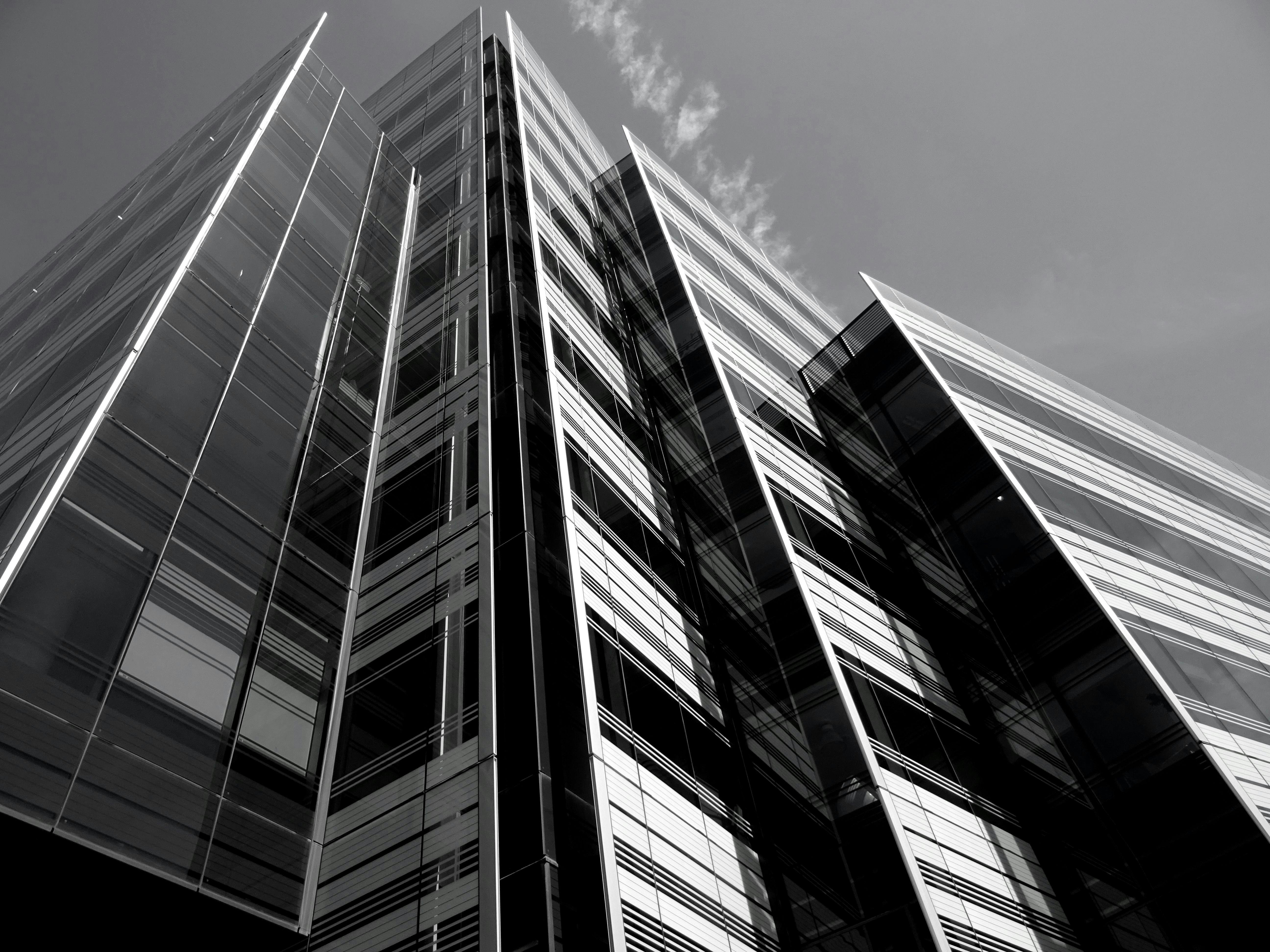 Worm S Eye View Of White Concrete Building Free Stock Photo