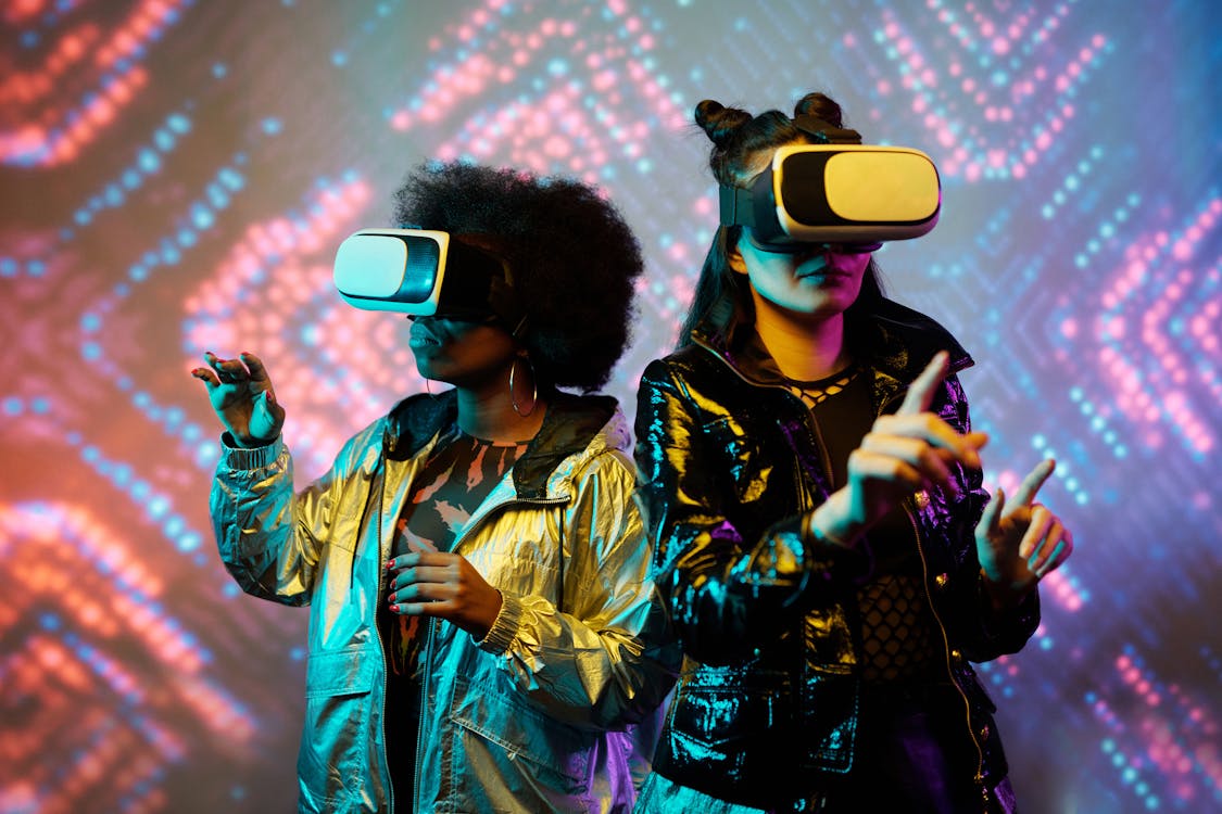 Women Using Virtual Reality Goggles