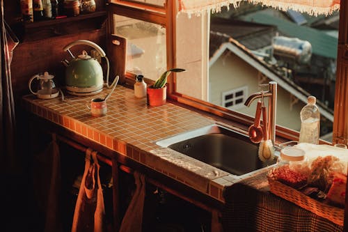 Stainless Steel Faucet on Sink