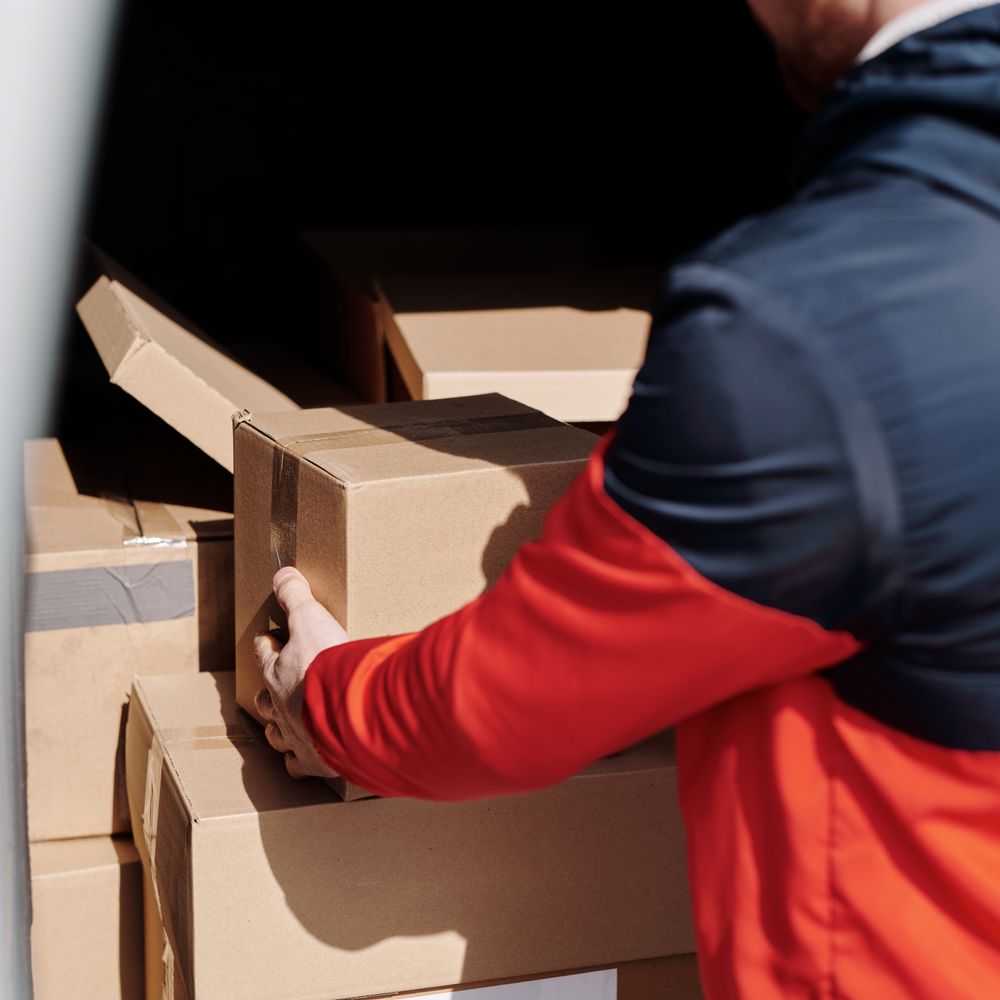 Aylesham — belongings being loaded for transport to storage