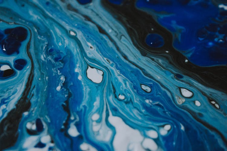 Wet Surface Of Colorful Acrylic Drawing