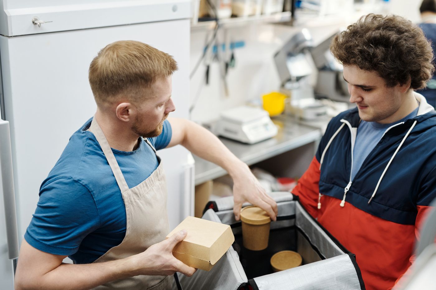 Takeaway kitchen packing delivery orders