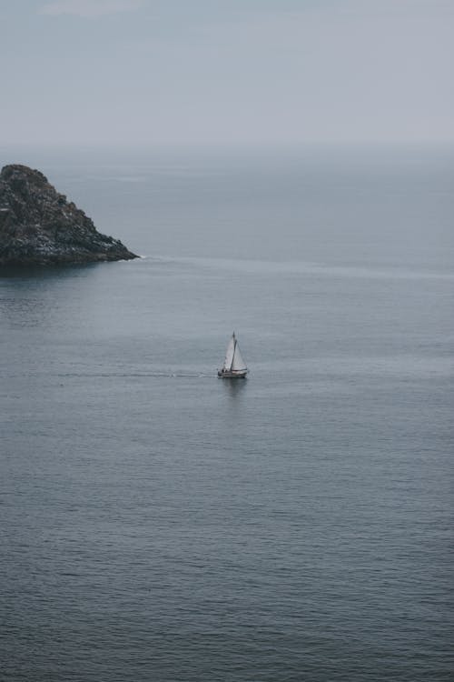 Boat sailing on calm sea
