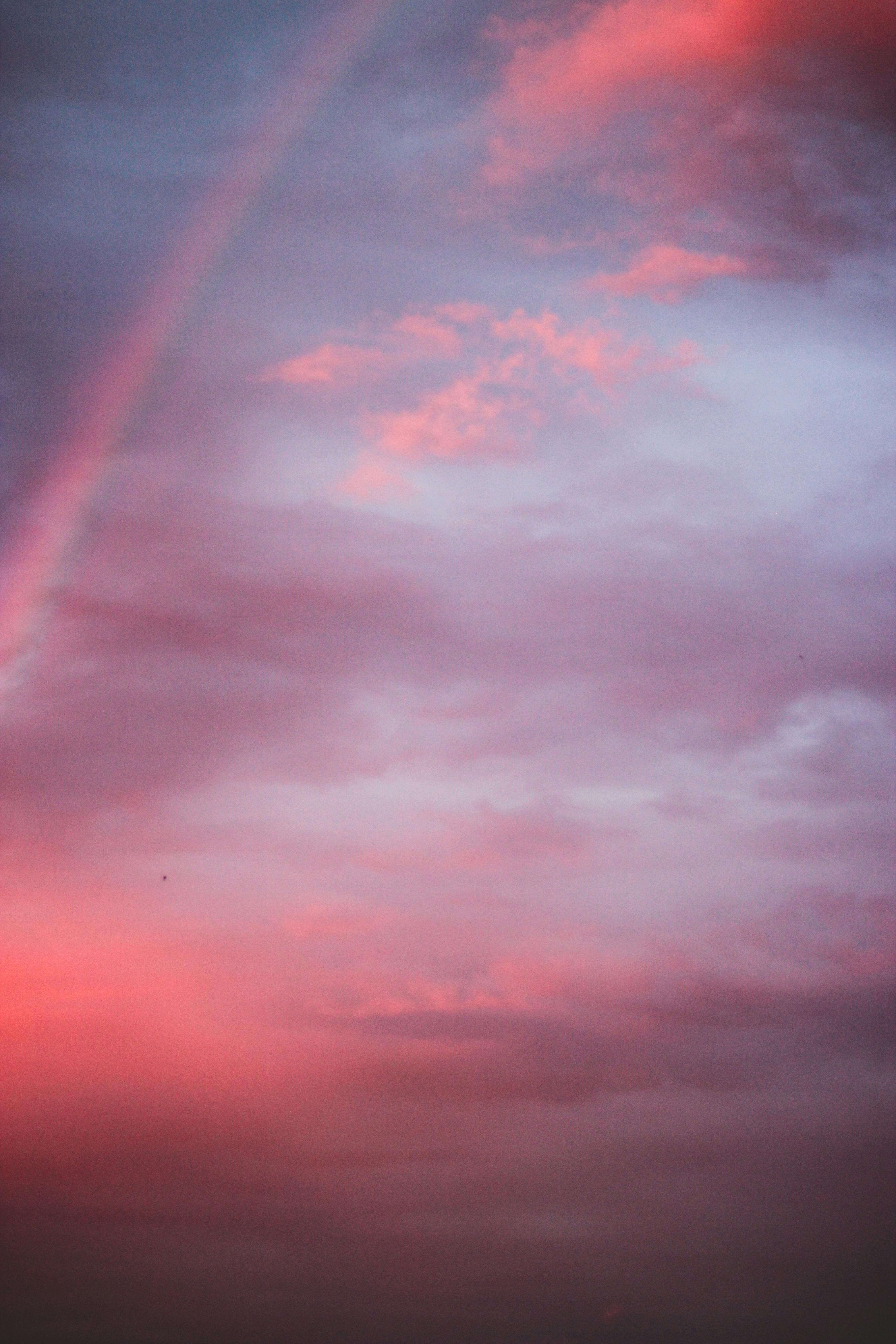 Rainbow in Pink Sky Wallpaper - Aesthetic Rainbow Wallpaper HD