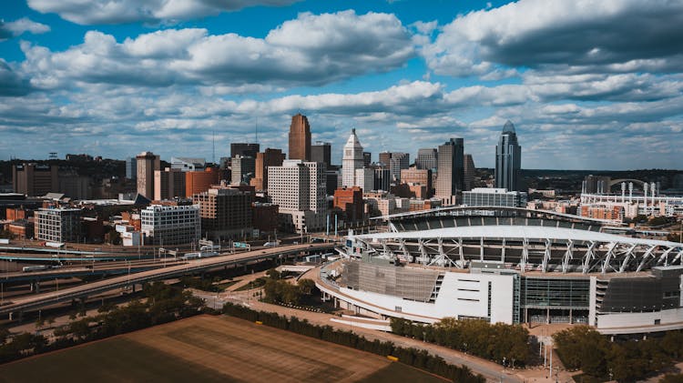 Huge Stadium In Metropolitan In Daylight