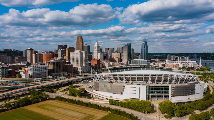 Contemporary Stadium Surrounded By Park