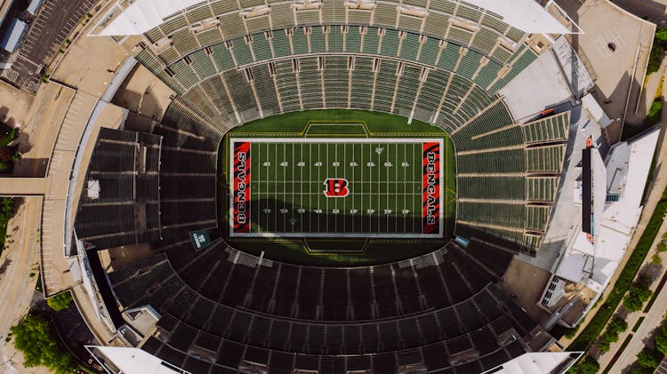 Drone View Of American Football Arena