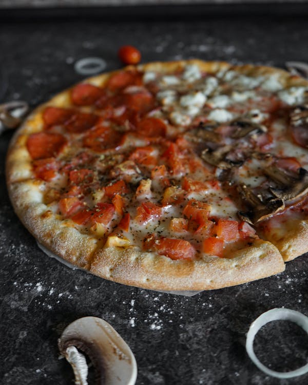 Meat lovers pizza with multiple toppings