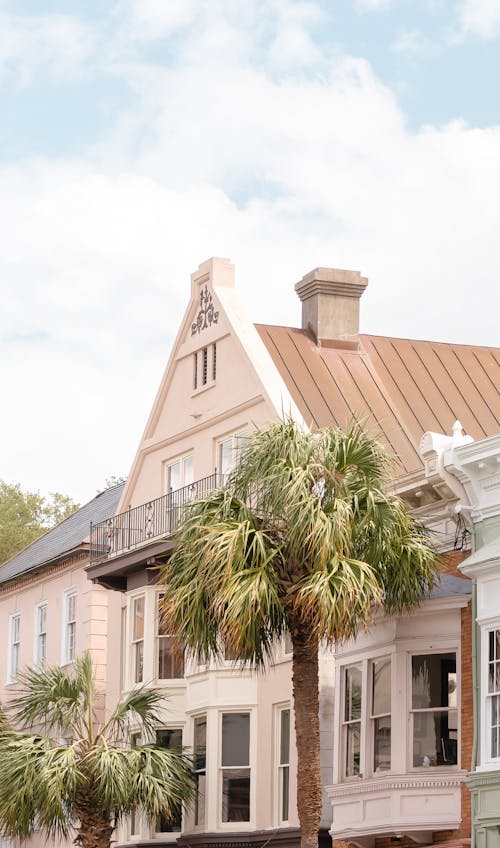 Facade of a Building in the Historical Center of the City of Charleston, South Carolina, United States