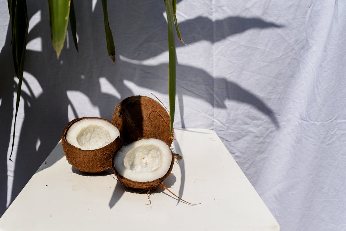 Free Coconut Cut in Half Stock Photo