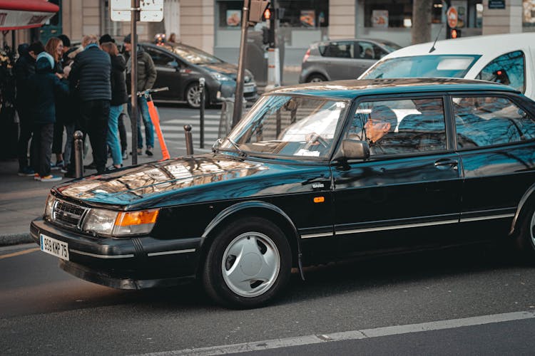 Retro Car On Street In City