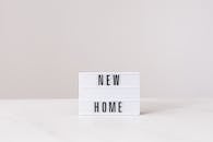 Light box with new home inscription