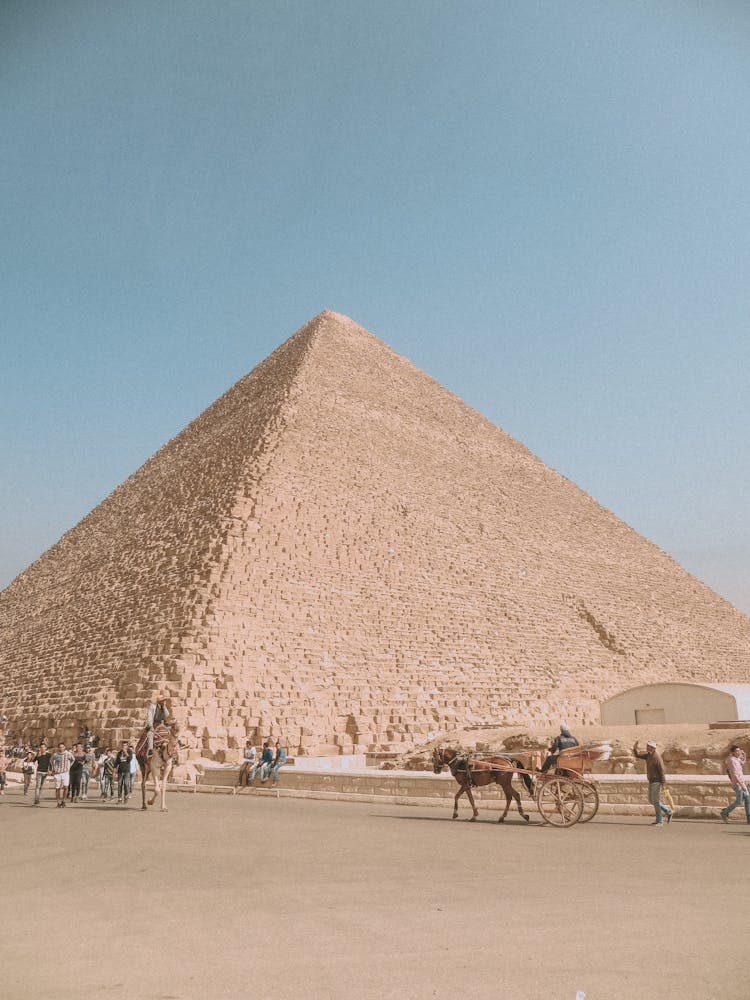 Sandy Desert With Ancient Sandstone Pyramid