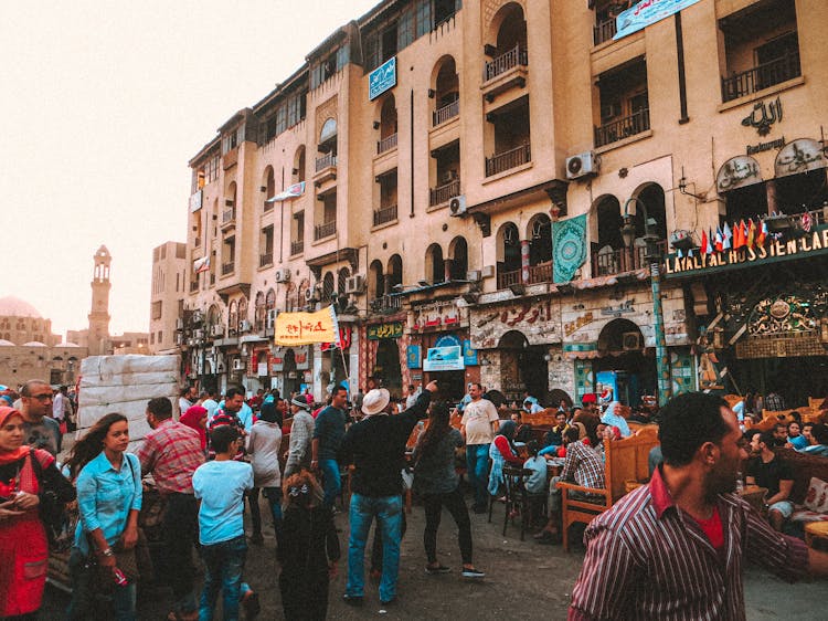 Crowd On Street Market In Old City