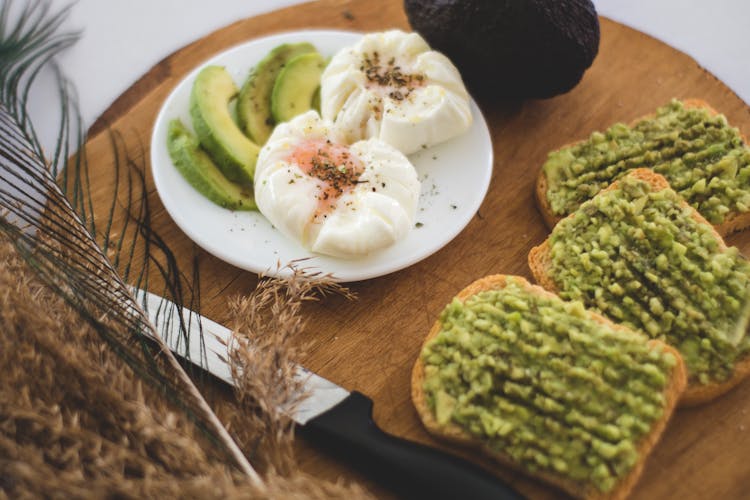 Sliced Avocado On White Plate