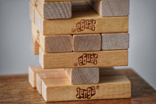 Free Closeup of wooden blocks placed on top of each other for playing board game Stock Photo