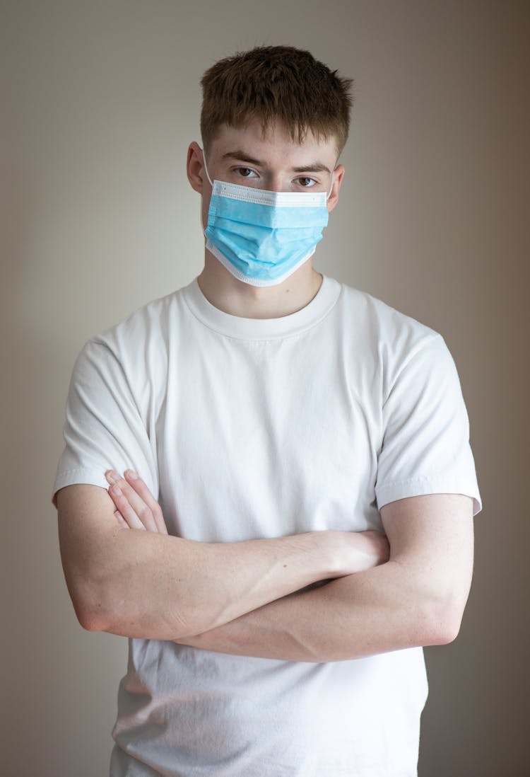 Serious Man In Protective Face Mask