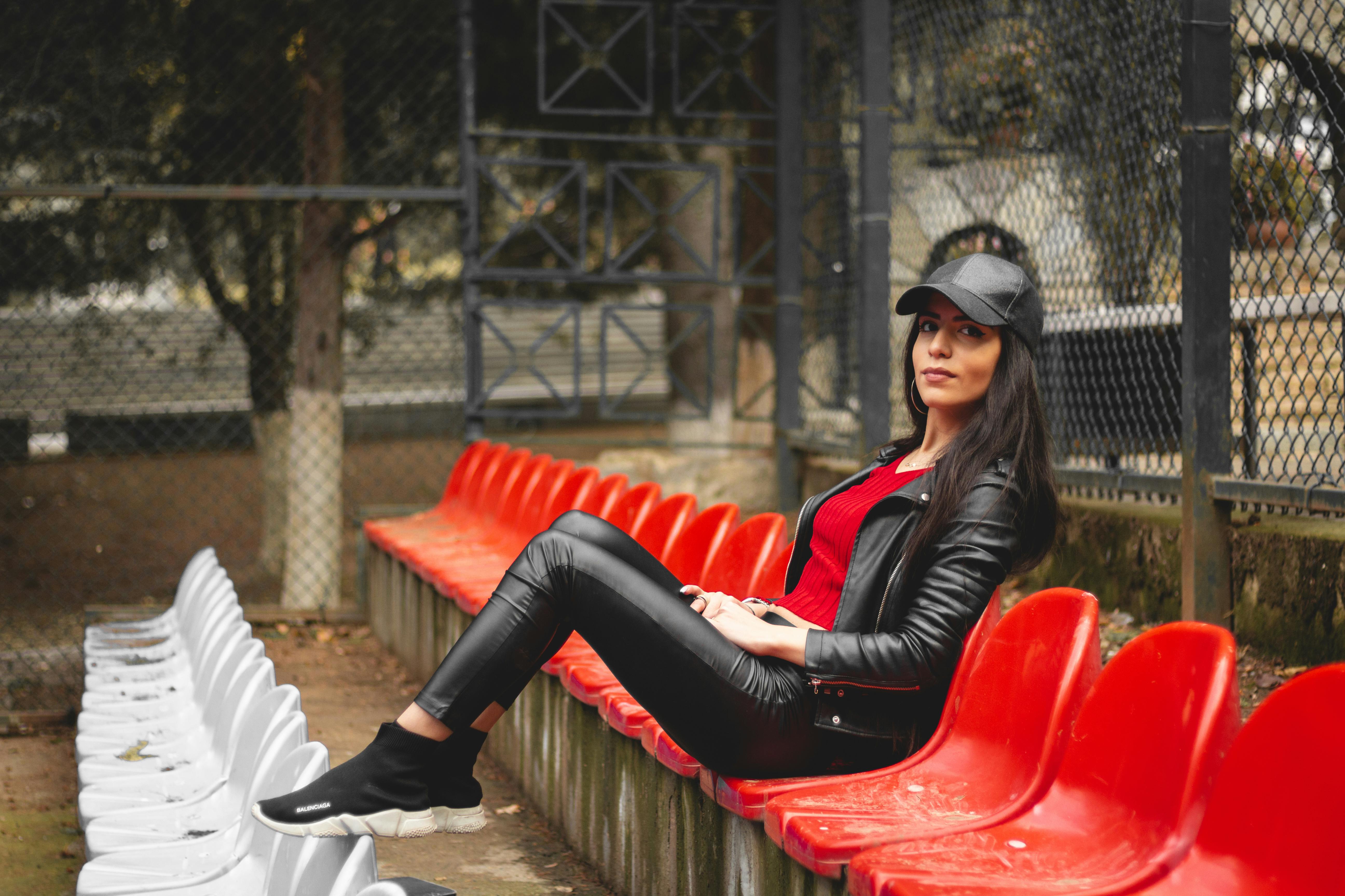 bench fashion people woman