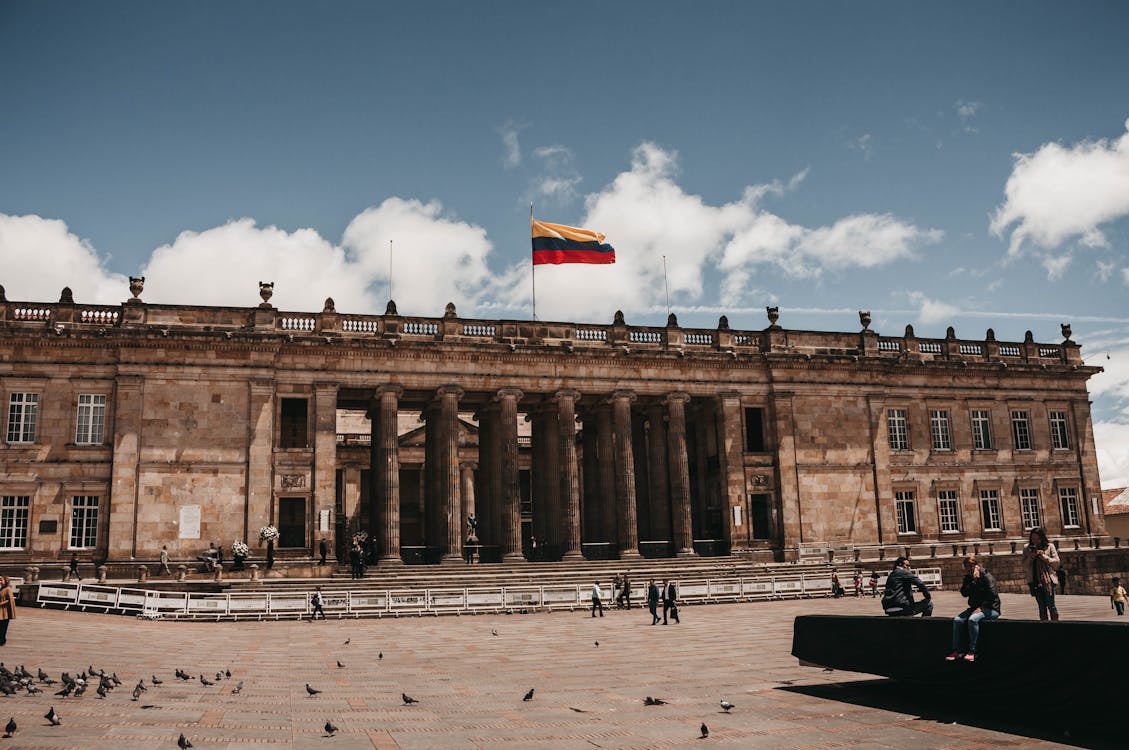 Free People Walking at the Plaza de Bolívar Stock Photo