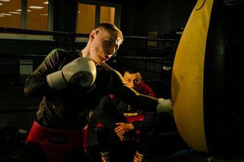 A Boxer Punching a Heavy Bag