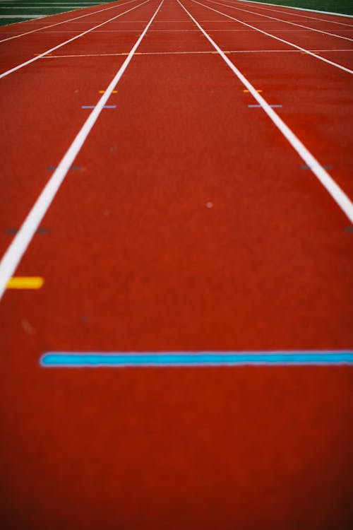 Red and White Track Field
