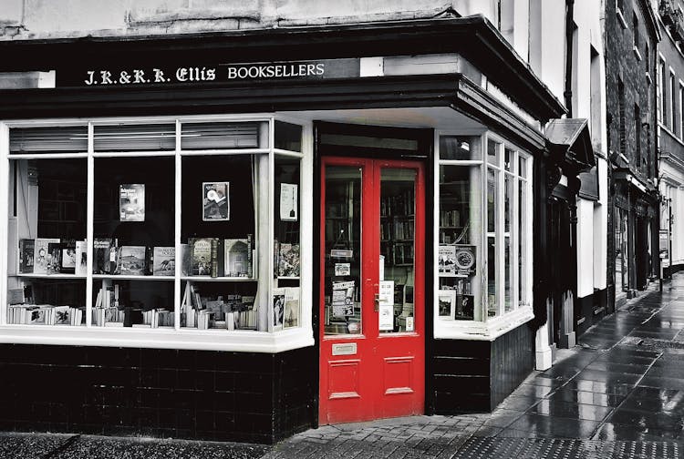 A Bookstore With A Red Door