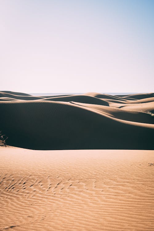 Brown Sand Under Gray Sky