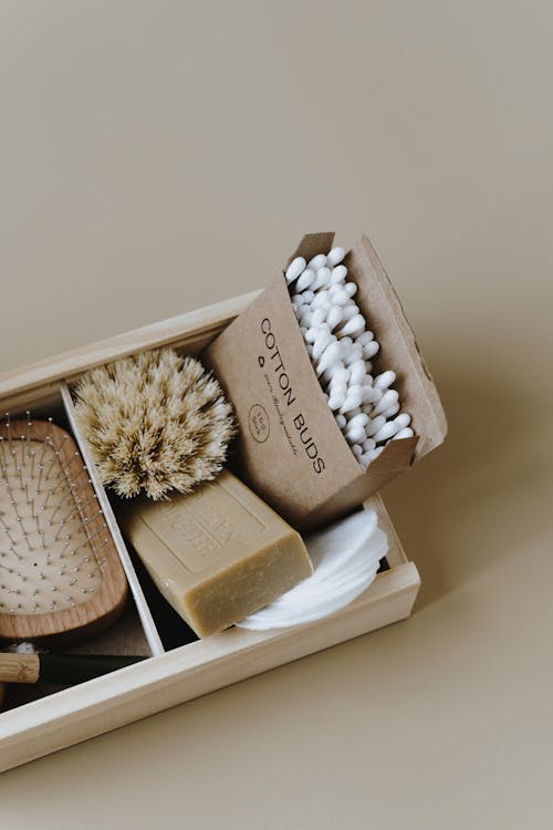 Zero Waste Products On Wooden Tray