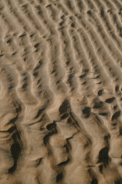 Brown Sand With Footprints