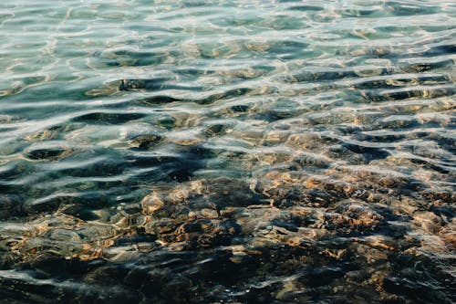 Amazing clean water of calm rocky sea