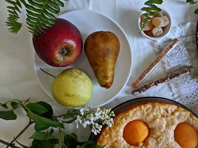 Fruits Beside A Pie