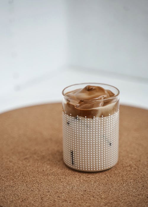 A Delicious Milk Drink Topped with Chocolate in a Glass