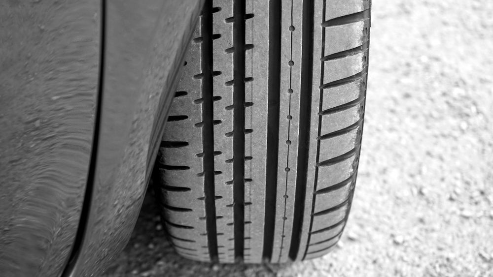 Detailed view of a vehicle tyre