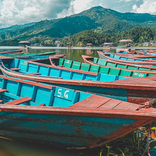 Free stock photo of boats, lakeside, nepal
