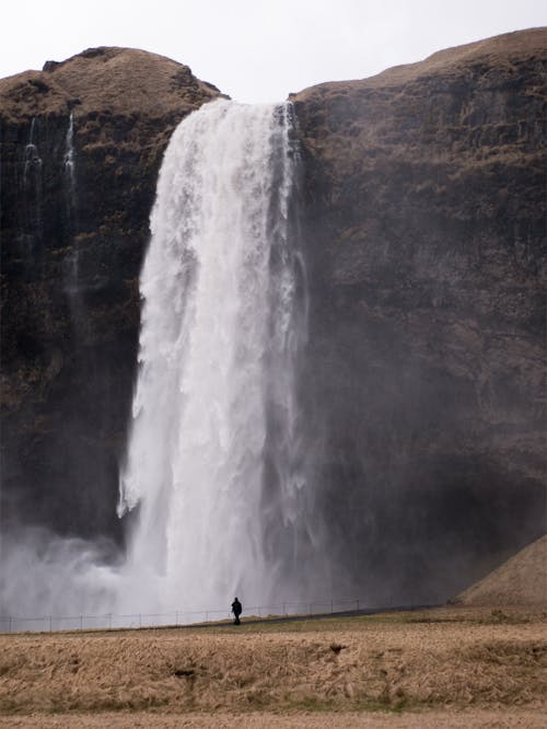 Бесплатное стоковое фото с seljalandsfoss, вертикальный выстрел, вода