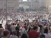 People Gathering on a City