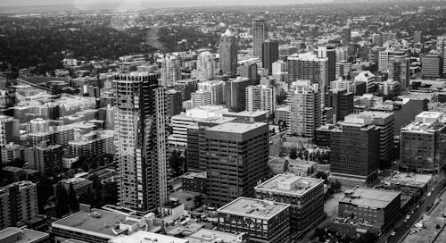 Free stock photo of architectural building, black and white city, calgary