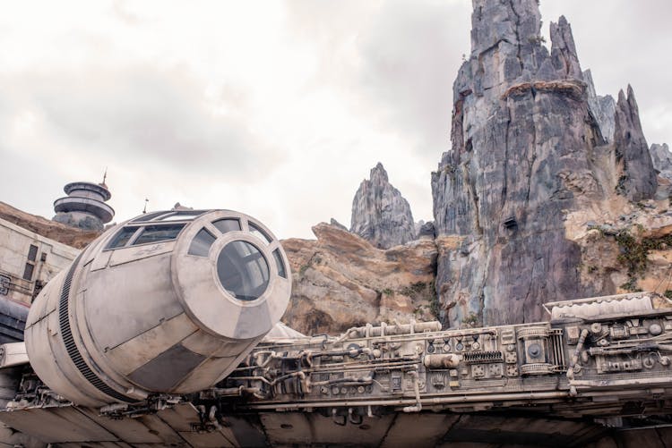 A Spaceship A Rock Formation In Universal Studios Orlando, Florida, United States 