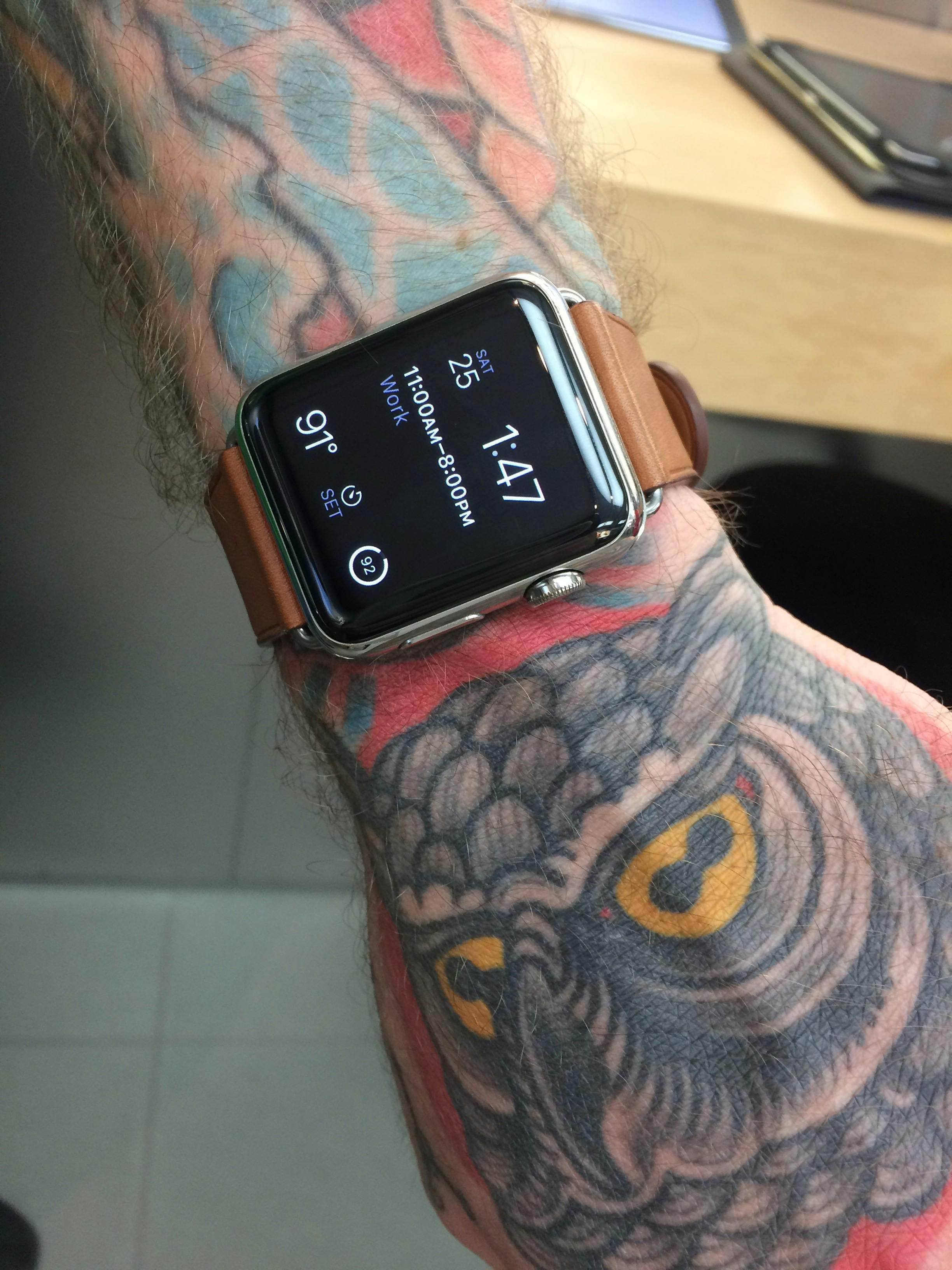 Free stock photo of apple watch, arm, tatoo