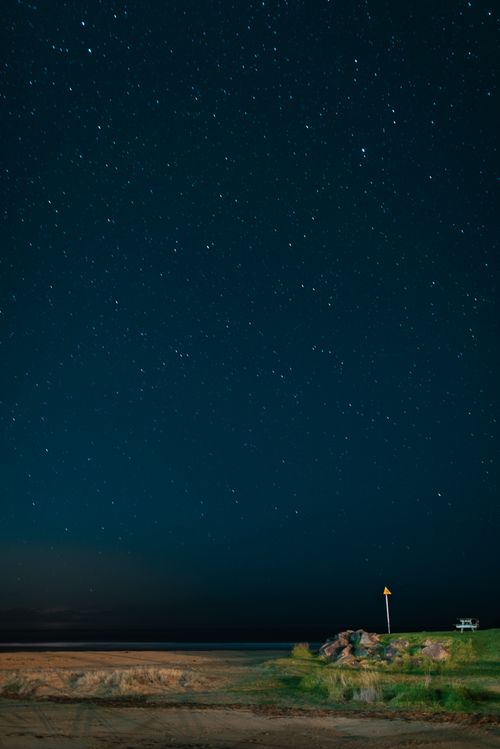Free A serene starry night sky captured over Lorne Beach, showcasing the beauty of the universe. Stock Photo