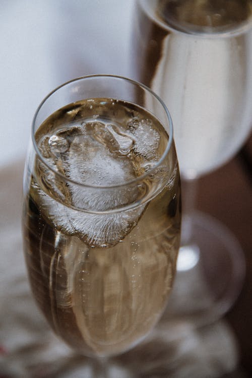 Clear Drinking Glass With Ice