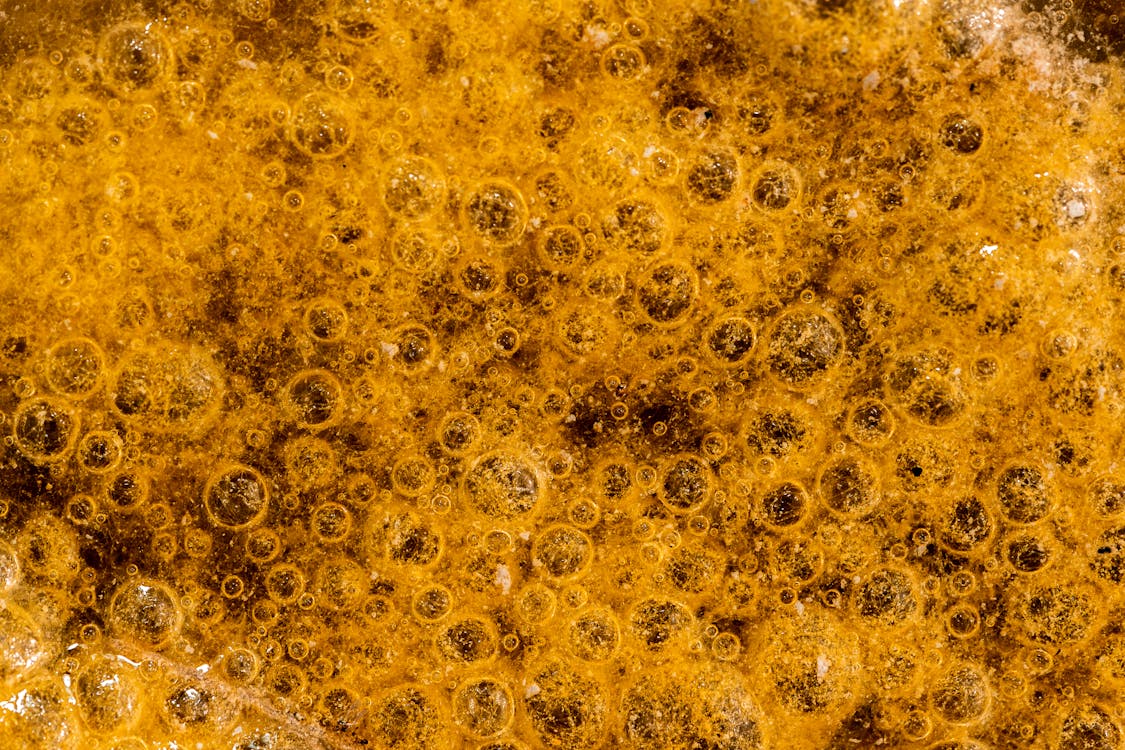 Extreme Close-up of a Yellow Foam