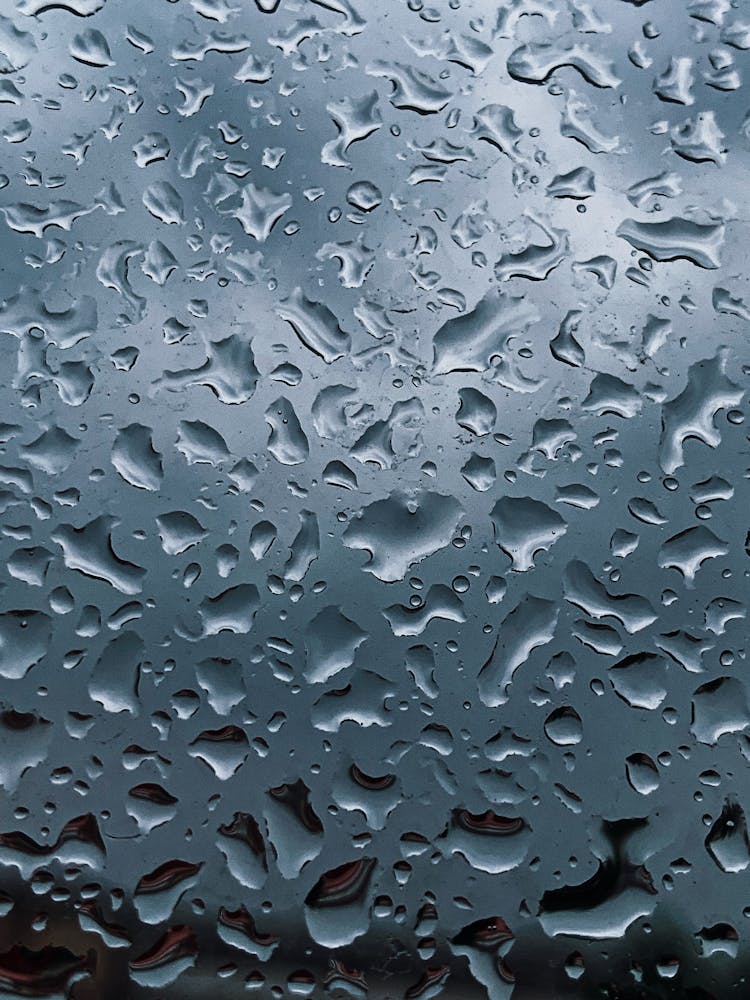 Water Drops On A Glass Surface