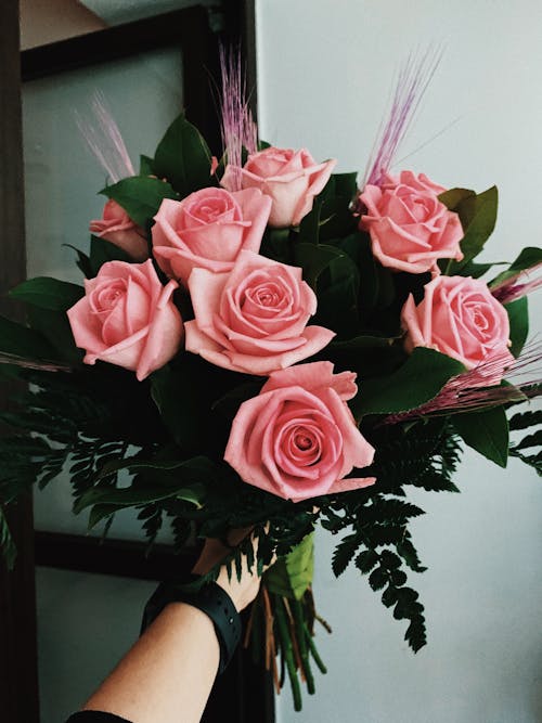 Delicate white and pink flowers heaped together · Free Stock Photo