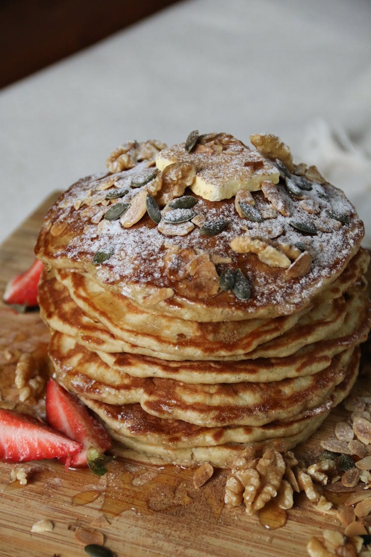 Pancakes With Nuts And Fruits