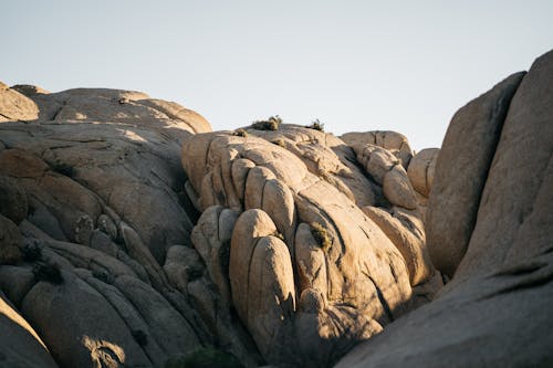 Rough stony formation in dry terrain