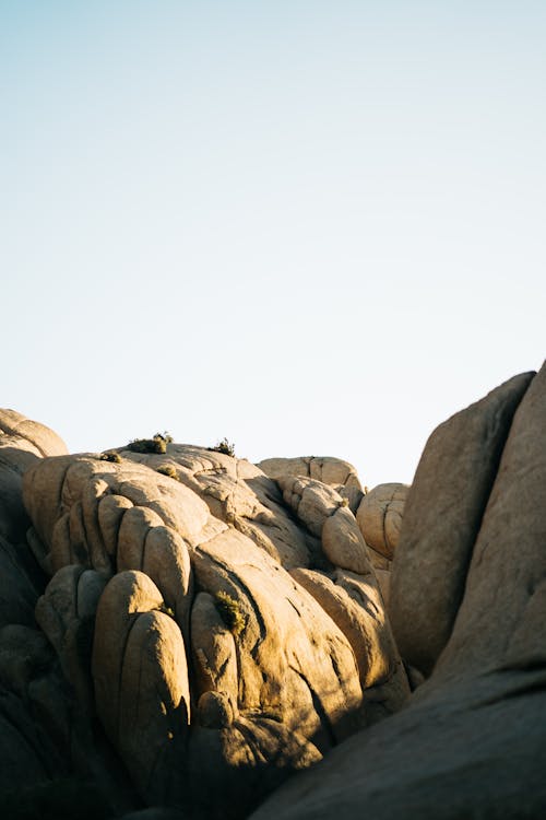 Big rock formation on sunny day